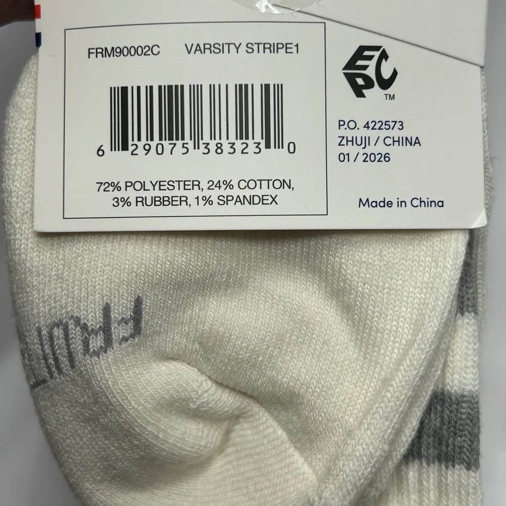 Fruit of the Loom Varsity Stripe Crew Socks 6 Pair Pack White Navy Red Grey 6-12